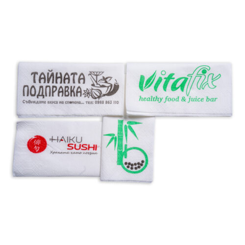 салфетки с лого с 2 цвята